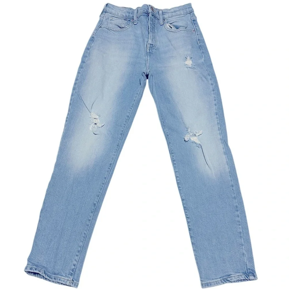 Old navy O.G straight high rise  distressed 99%cotton 1% spandex - Picture 2 of 6